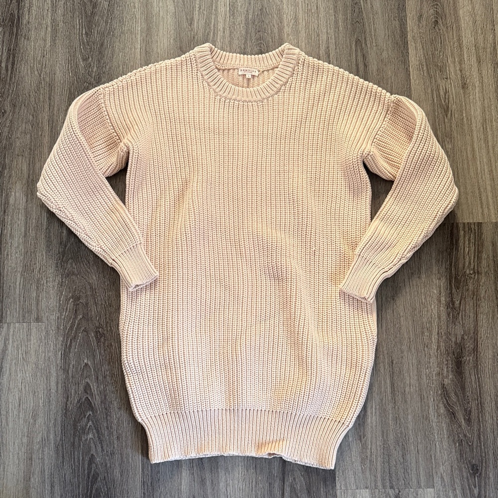 DEMYLEE x Revolve Sweater Dress in Nude Size Small Cotton Blend Relaxed Fit